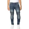 X-ray Xray Stretch Moto Skinny Jeans In Medium Blue Tint