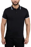 X-ray Xray Texture Cotton Knit Polo In Black