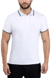 X-ray Xray Texture Cotton Knit Polo In White