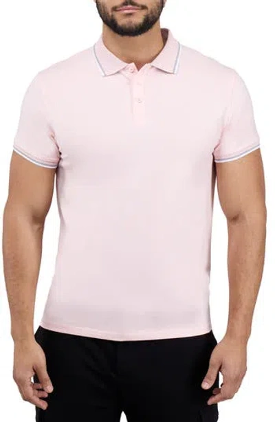 X-ray Xray Texture Cotton Knit Polo In Pink