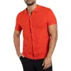 X-ray Xray Texture Short Sleeve Snap Front Shirt In Red
