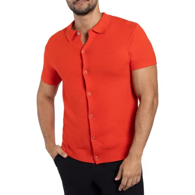X-ray Xray Texture Short Sleeve Snap Front Shirt In Red