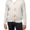 X-ray Waffle Knitted Shawl Collar Cardigan In White