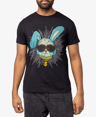 X-ray Men's Stone Tee Blue Rabbit With Money Chain In Black