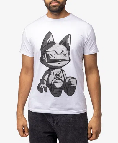 X-ray Men's Stone Tee Seated Kitten With Shades In White