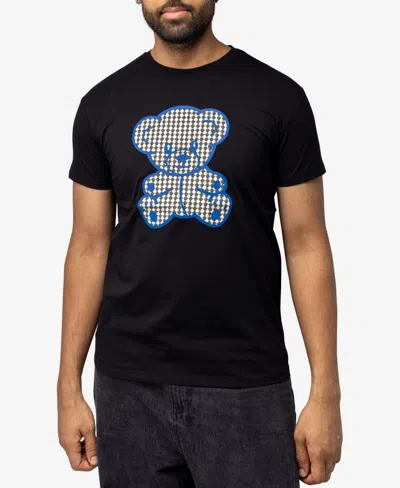 X-ray Men's Stone Tee Teddy Bear With Blue Outline In Black
