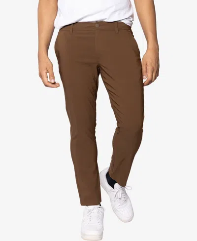 X-ray Men's Trouser Slit Patch Pocket Nylon Pants In Tobacco