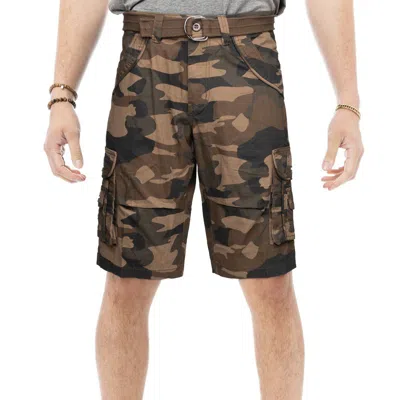 X-ray X Ray Men's Belted Twill Tape 12.5" Inseam Knee Length Cargo Shorts In Brown