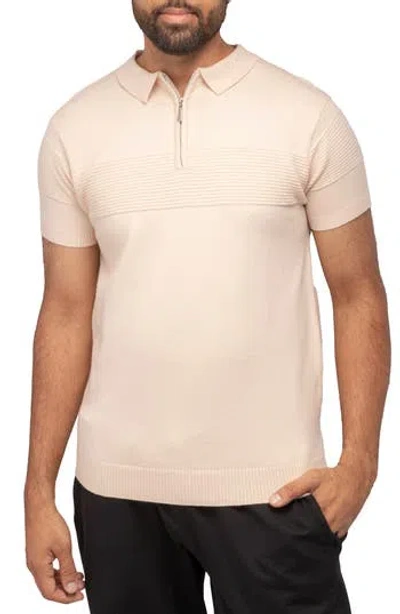 X-ray Xray Zip Polo Sweater In Sand