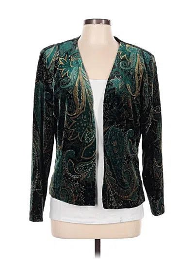 Pre-owned Xscape Blazer Jacket In Teal