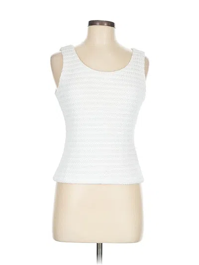 Pre-owned Xscape By Joanna Chen Sleeveless Top White Sweetheart Neckline Tops