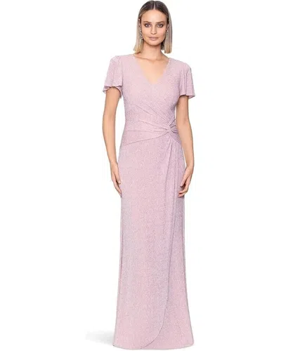 Xscape Cape Wrap Dress Women Pink Glitter Twist Front Flutter Sleeve Party App3012