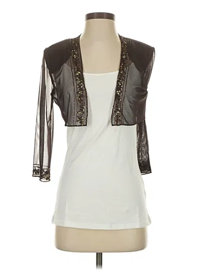 Pre-owned Xscape Cardigan Sweater In Brown