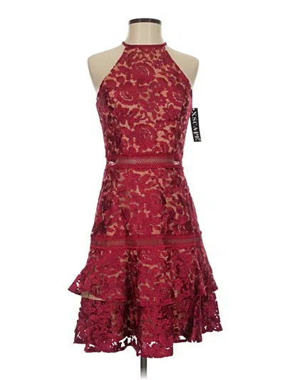 Pre-owned Xscape Cocktail Dress In Burgundy