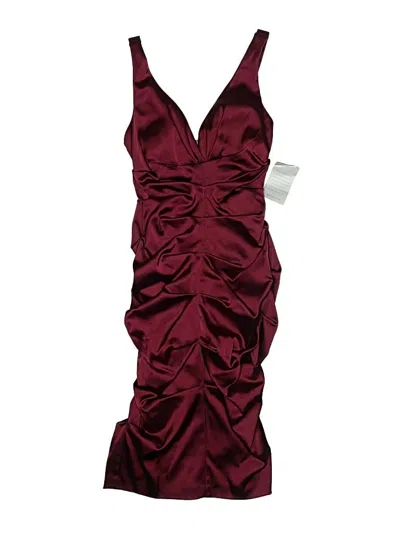 Xscape Cocktail Dress In Burgundy