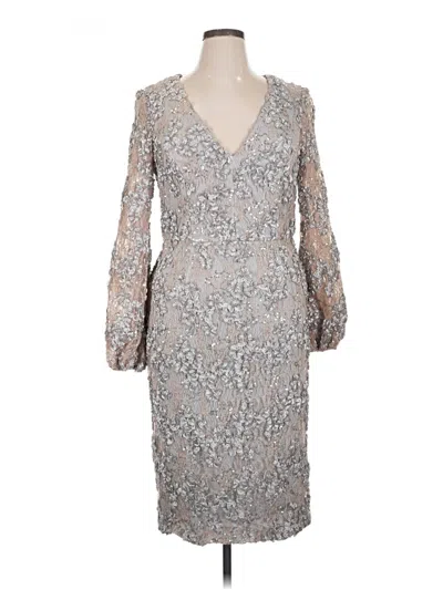 Pre-owned Xscape Cocktail Dress In Silver