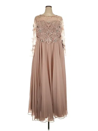 Pre-owned Xscape Cocktail Dress In Tan
