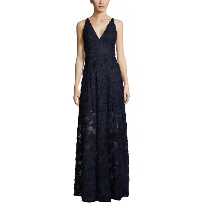 Xscape Embellished Maxi Evening Dress In Navy