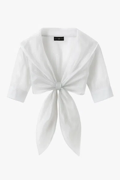 Xscape Evenings "agnes" Organza 3/4 Sleeve Shawl Wrap In White