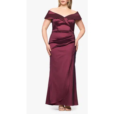 Xscape Evenings Andie Off The Shoulder Ruffle Taffeta Gown