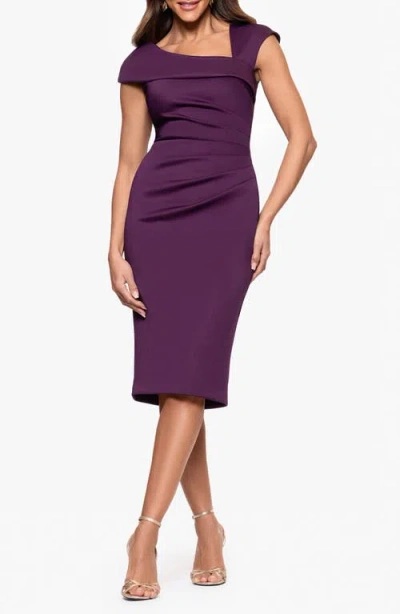 Xscape Evenings Asymmetric Scuba Crepe Cocktail Dress
