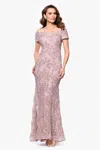 Xscape Evenings Soutache Lace Off The Shoulder Gown In Pink
