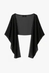Xscape Evenings "bernadette" Chiffon Shawl Wrap In Black