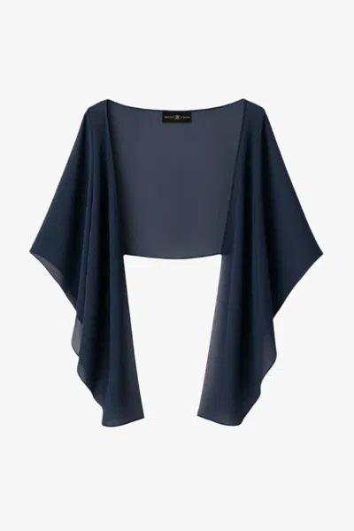 Xscape Evenings "bernadette" Chiffon Shawl Wrap In Blue