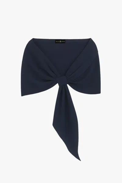 XSCAPE EVENINGS "CAROL" TECHNO SCUBA PULL THROUGH SHAWL WRAP
