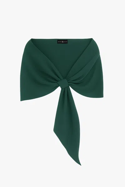 Xscape Evenings "carol" Techno Scuba Pull Through Shawl Wrap In Hunter