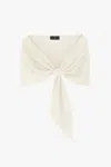 Xscape Evenings "carol" Techno Scuba Pull Through Shawl Wrap In Ivory