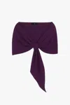 Xscape Evenings "carol" Techno Scuba Pull Through Shawl Wrap In Plum