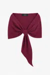 Xscape Evenings "carol" Techno Scuba Pull Through Shawl Wrap In Raisin