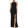 Xscape Evenings Chain Neck Detail Sheath Gown In Black