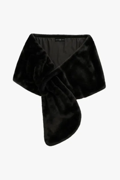 Xscape Evenings "francine" Faux Fur Shawl Wrap In Black