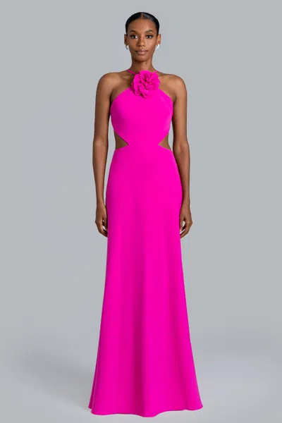 Xscape Evenings Ghrail "aria" Crepe Gown In Pink