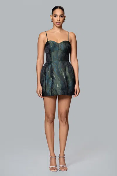 Xscape Evenings Ghrail "charlotte" Jacquard Mini Dress In Green