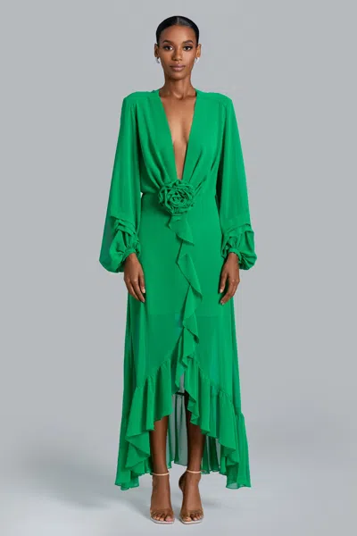 Xscape Evenings Ghrail "elena" Chiffon Dress In Green