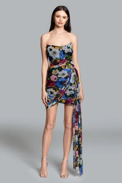 Xscape Evenings Ghrail "grove" Printed Mesh Mini In Multi