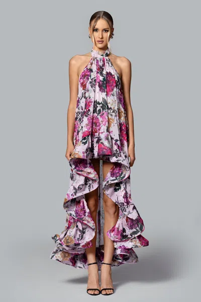 Xscape Evenings Ghrail "sophia" Print Chiffon Dress In Multi