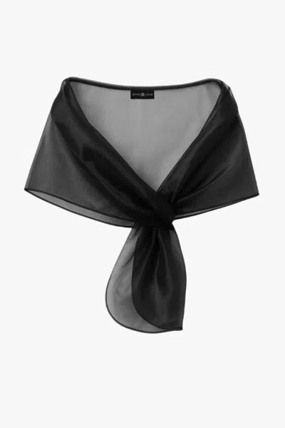 Xscape Evenings "joan" Pull Through Organza Shawl Wrap In Black