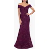 Xscape Evenings Off The Shoulder Embroidered Gown