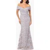 Xscape Evenings Off The Shoulder Embroidered Gown In Gold/silver