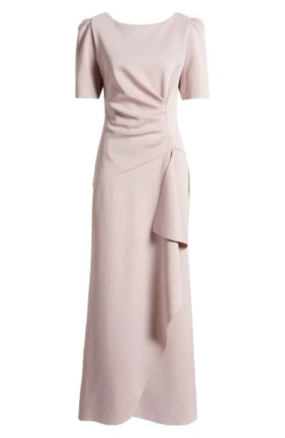 Xscape Evenings Ruffle Puff Sleeve Gown In Rose