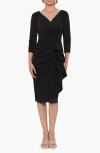 Xscape Evenings Ruffle Scuba Sheath Dress In Black