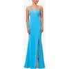 Xscape Evenings Scuba Crepe Mermaid Gown In Dark Aqua