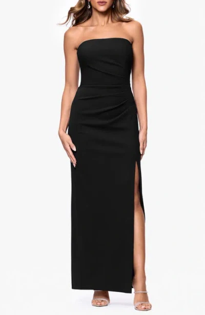 Xscape Evenings Strapless Evening Gown In Black