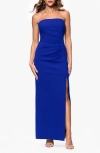 Xscape Evenings Strapless Evening Gown In Marine