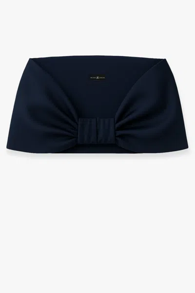 Xscape Evenings "thalia" Stretch Mikado Shawl Wrap In Blue