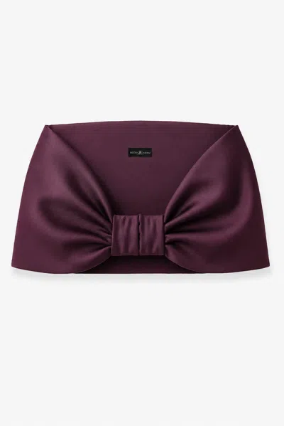 Xscape Evenings "thalia" Stretch Mikado Shawl Wrap In Purple